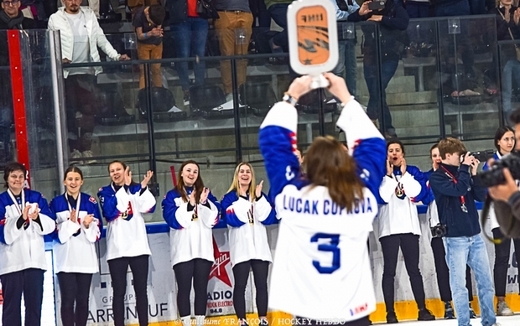 Photo hockey Championnats du monde -  : Autriche (AUT) vs Slovaquie (SVK) - La Slovaquie en bronze