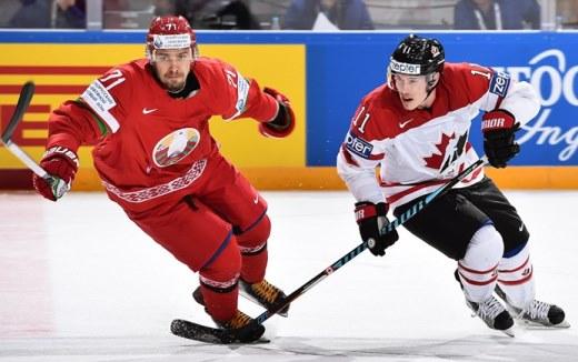 Photo hockey Championnats du monde -  : Bilorussie (BLR) vs Canada (CAN) - Un tiers de resistance