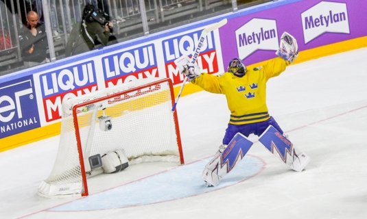 Photo hockey Championnats du monde -  : Canada (CAN) vs Sude (SWE) - La Sude se couvre d