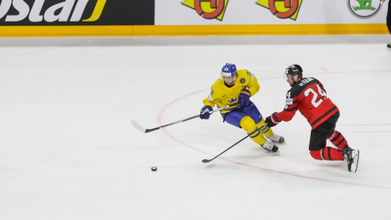 Photo hockey Championnats du monde -  : Canada (CAN) vs Sude (SWE) - La Sude se couvre d