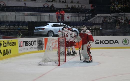 Photo hockey Championnats du monde -  : Danemark (DEN) vs Bilorussie (BLR) - Dmonstration bilorusse