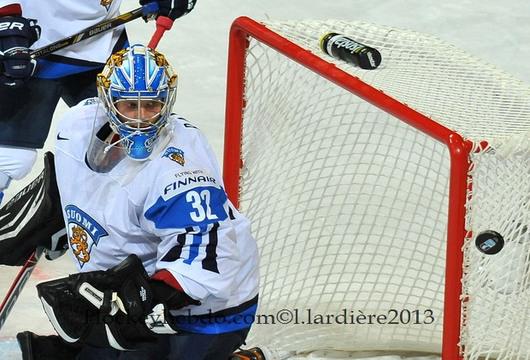 Photo hockey Championnats du monde -  : Finlande (FIN) vs Slovaquie (SVK) - Mondial 13 : J-P.Raanta blanchi la Slovaquie