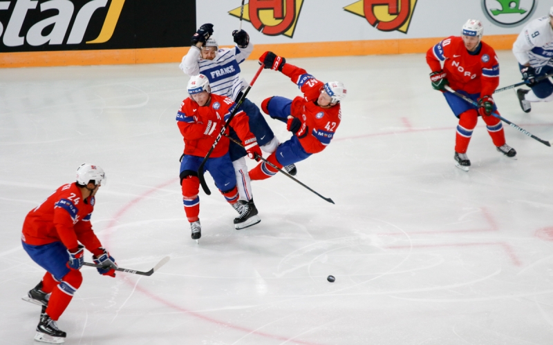 Photo hockey Championnats du monde -  : Norvège (NOR) vs France (FRA) - Les Bleus se compliquent la tâche !