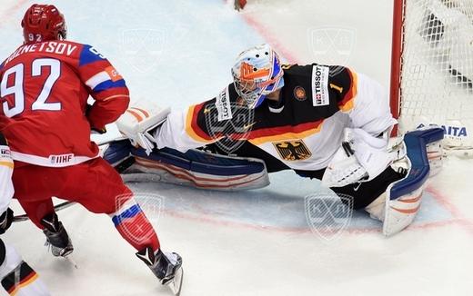 Photo hockey Championnats du monde -  : Russie (RUS) vs Allemagne (GER) - La Sbornaya vite l