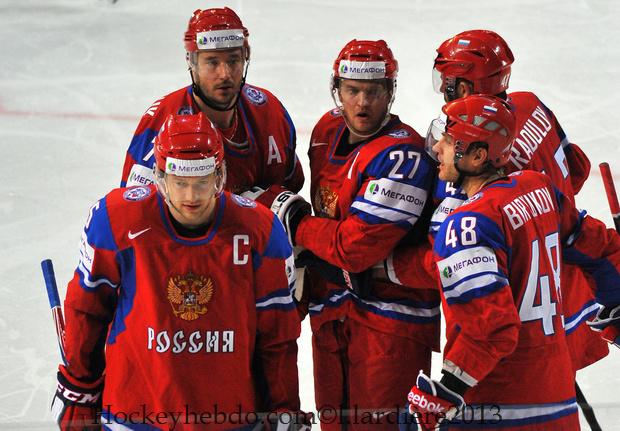 Photo hockey Championnats du monde -  : Russie (RUS) vs Finlande (FIN) - Mondial 13 : Suspense et intensit
