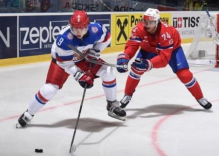 Photo hockey Championnats du monde -  : Russie (RUS) vs Norvge (NOR) - La Machine Rouge dmarre bien