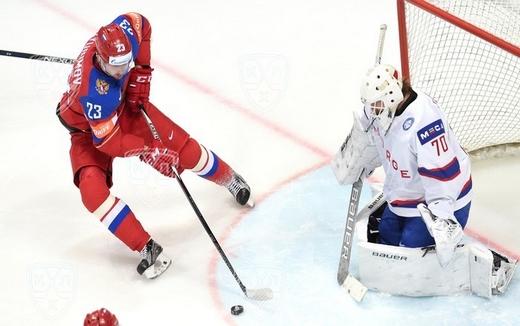 Photo hockey Championnats du monde -  : Russie (RUS) vs Norvge (NOR) - La Norvge limine