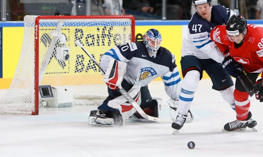 Photo hockey Championnats du monde -  : Suisse (SUI) vs Finlande (FIN) - La Finlande au bout du suspens reste en vie.