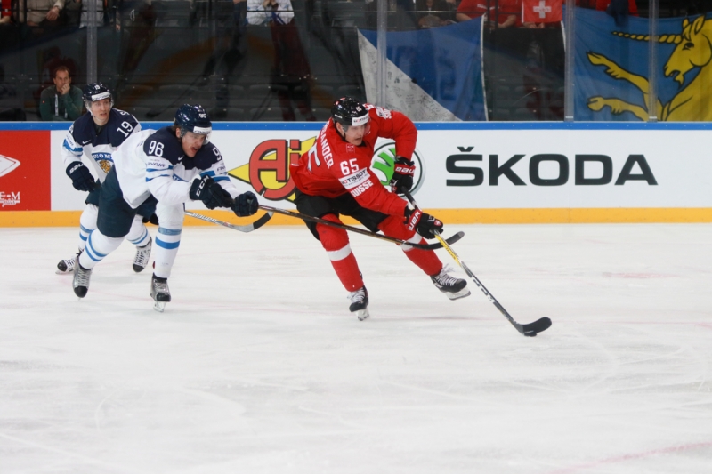 Photo hockey Championnats du monde -  : Suisse (SUI) vs Finlande (FIN) - La Finlande au bout du suspens reste en vie.
