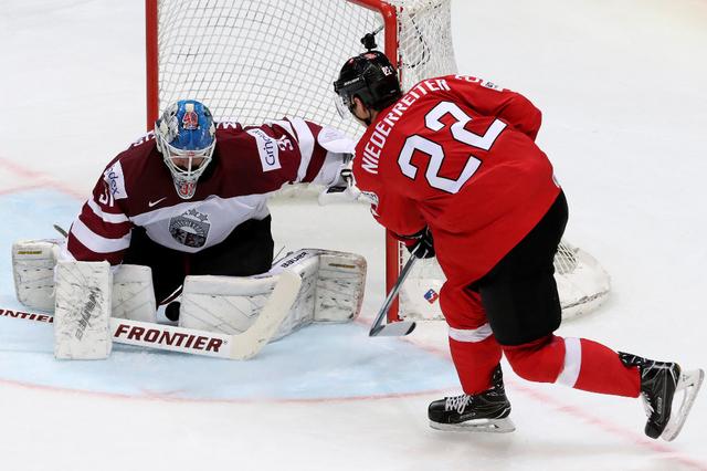 Photo hockey Championnats du monde -  : Suisse (SUI) vs Lettonie (LAT) - Une victoire, sans supplment !