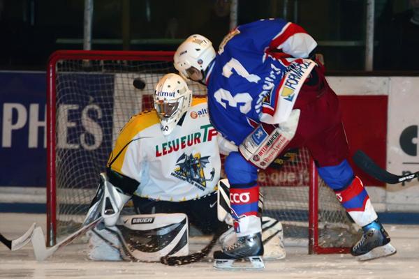 Photo hockey Coupe de la Ligue ARCHIVES - CDL 1/4 - Aller : Epinal  vs Rouen - Epinal teint le feu du Dragon !