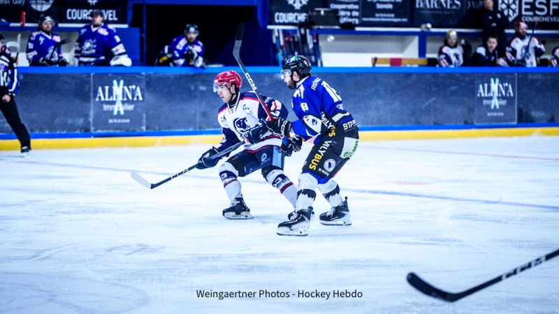 Photo hockey Division 1 - Division 1 : 6�me journ�e : Courchevel-M�ribel-Pralognan vs Lyon - Sous les tirs lyonnais, le HCMP finit par c�der