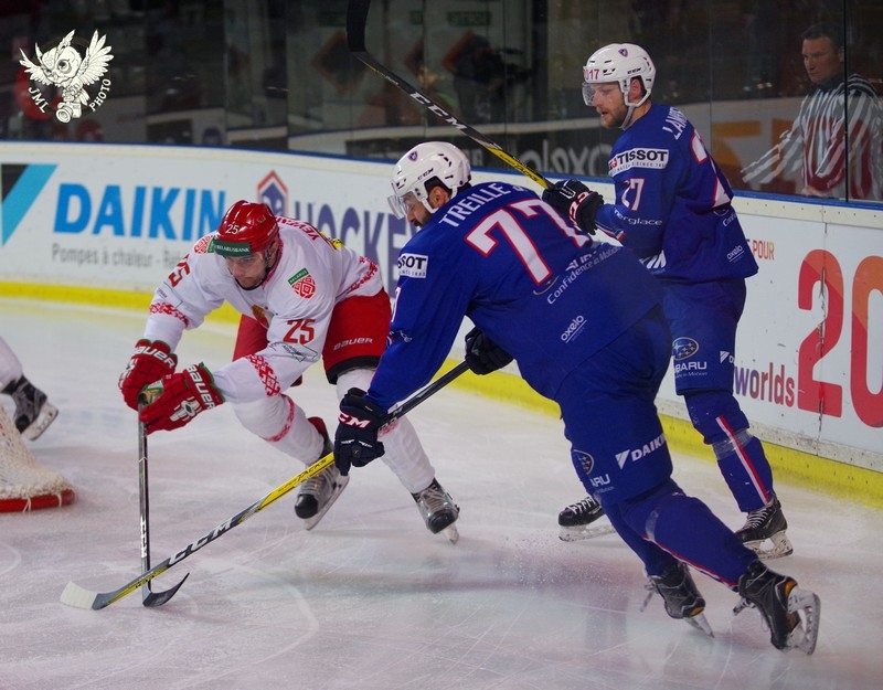 Photo hockey Equipes de France -  : Bilorussie (BLR) vs France (FRA) - Grosse raction Bilorusse 