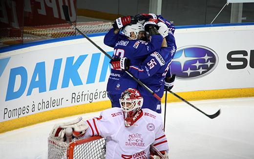 Photo hockey Equipes de France -  : France (FRA) vs Danemark (DEN) - La France simpose  nouveau face au Danemark