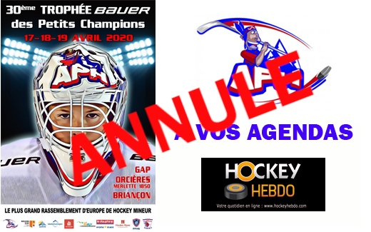 Photo hockey Hockey en France - Hockey en France - APH - Annulation du Trophe Bauer des Petits Champions 2020