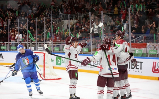 Photo hockey Jeux olympiques -  : Italie (ITA) vs Lettonie (LAT) - TQO: Une Lettonie 6 convaincante!