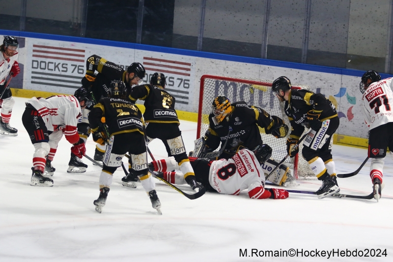 Photo hockey Ligue Magnus - Ligue Magnus - 1/4 de Finale - Match 1 : Rouen vs Nice - Rouen soctroie le premier point.