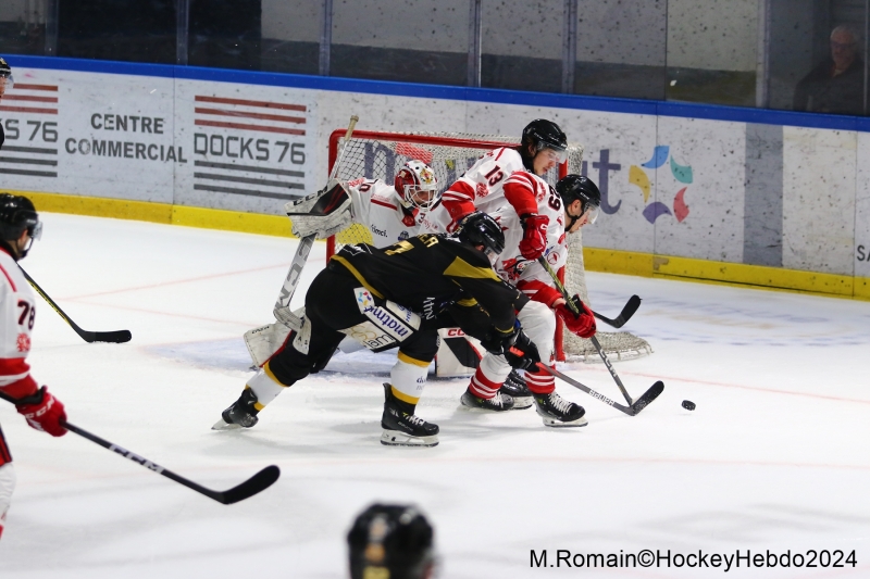 Photo hockey Ligue Magnus - Ligue Magnus - 1/4 de Finale - Match 1 : Rouen vs Nice - Rouen soctroie le premier point.