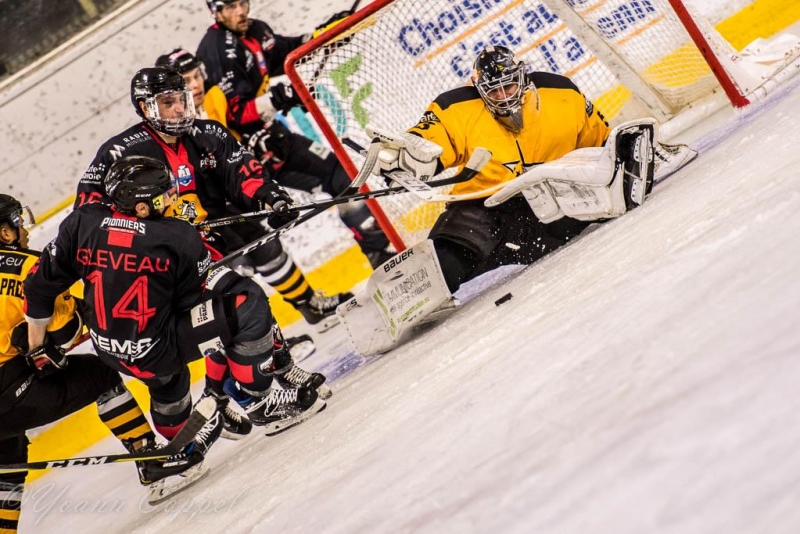 Photo hockey Ligue Magnus - Ligue Magnus : 10me journe : Chamonix  vs Strasbourg  - LEtoile Noire teinte par les Pionniers en moins de 10 minutes