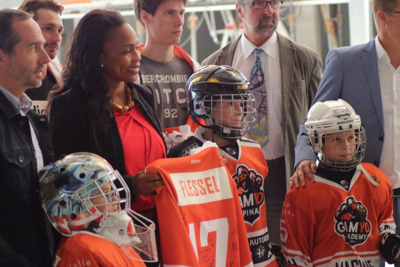 Photo hockey Ligue Magnus - Ligue Magnus : Epinal  (Les Wildcats) - Epinal : Laura Flessel en visite  Poissompr