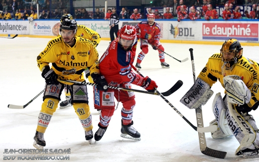 Photo hockey Ligue Magnus - Ligue Magnus : finale, match 1 : Grenoble  vs Rouen - Rouen commence idalement cette finale !