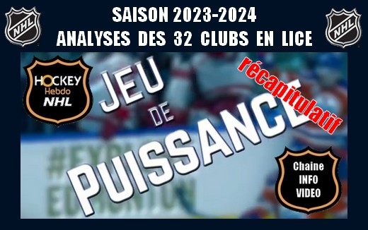 Photo hockey NHL : National Hockey League - AHL - NHL : National Hockey League - AHL - NHL 2023-2024 - ANALYSE DES 32 CLUBS