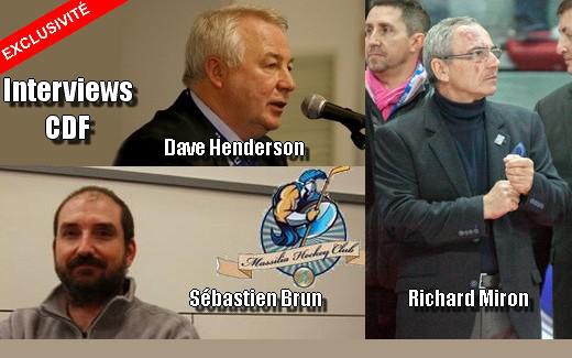 Photo hockey CDF : D. Henderson, Sbastien Brun & Richard Miron - Coupe de France