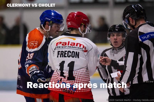 Photo hockey D1 - Clermont vs Cholet : Ractions aprs match  - Division 1