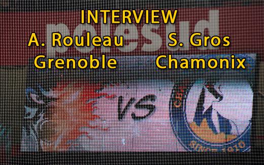 Photo hockey Grenoble - Chamonix : S. Gros et A. Rouleau - Ligue Magnus