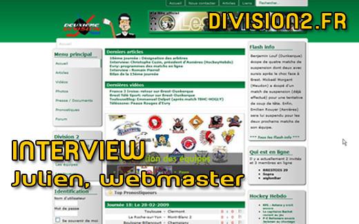 Photo hockey Interview du webmaster du site de D2 - Division 2