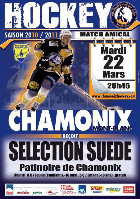 Photo hockey Amical : Chamonix vs Selection Sudoise  - Ligue Magnus : Chamonix  (Les Pionniers)