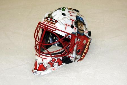 Photo hockey Asnires : Briggs prsente son masque - Division 2 : Asnires (Les Castors)