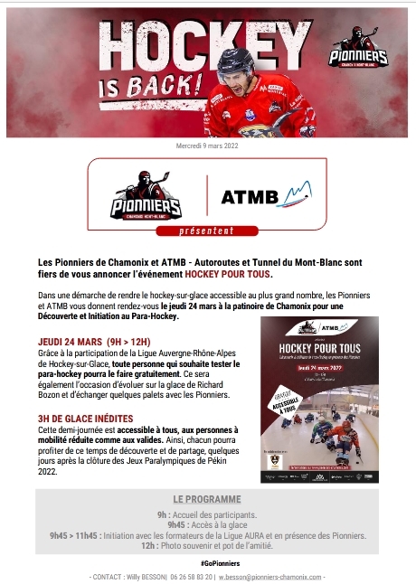 Photo hockey Chamonix -  Hockey Pour Tous  - Hockey en France : Chamonix  (Les Pionniers)