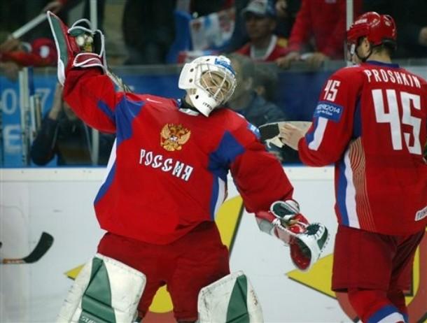 Photo hockey CM 09 : Eremenko gardien de la porte - Championnats du monde