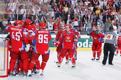Photo hockey CM 09: La Russie continue - Championnats du monde