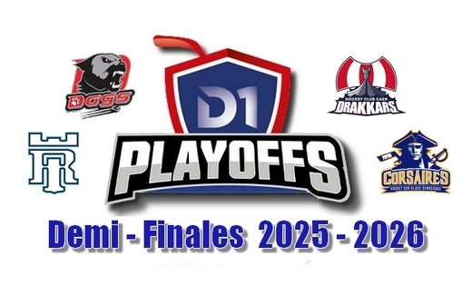 Photo hockey D1 : R�sultats & programme 1/2 Poffs - Matchs 1 & 2 - 04 & 05 Avril 2026 - Division 1