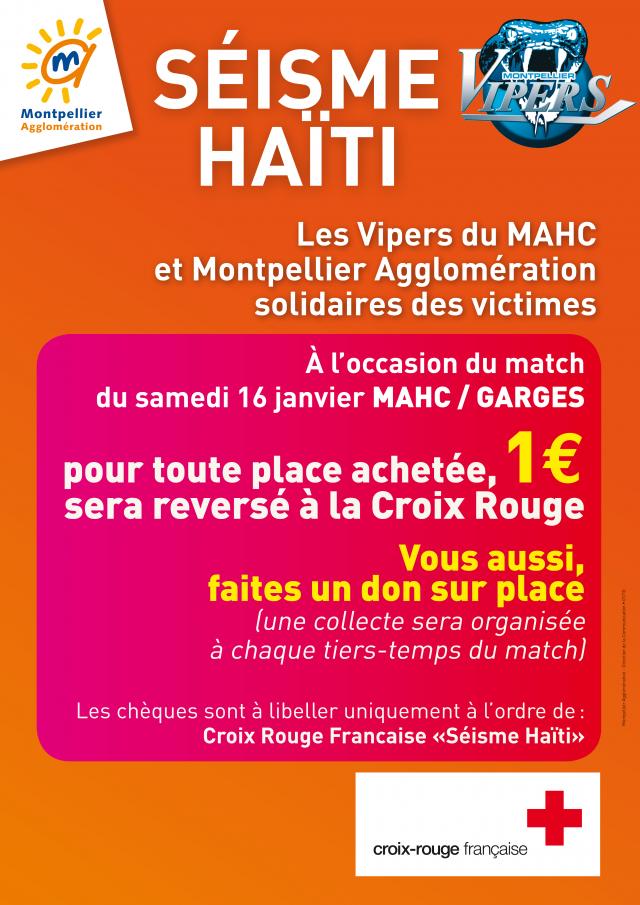 Photo hockey D1:Les Vipers solidaires avec les Hatiens - Division 1 : Montpellier  (Les Vipers)