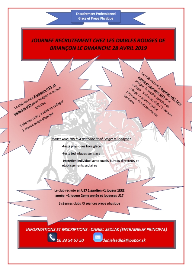 Photo hockey Hockey mineur : Brianon recrute  - Division 1 : Brianon  (Les Diables Rouges)