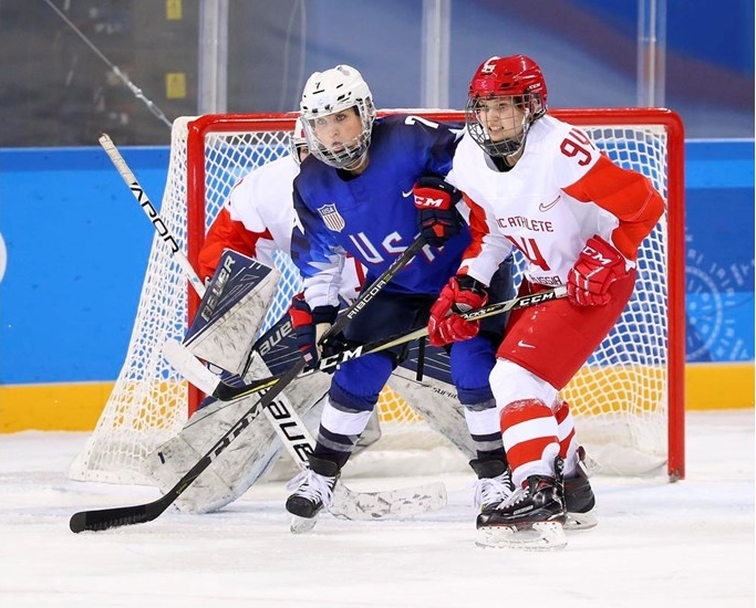 Photo hockey JO : Canada et Etats-Unis en demi - Jeux olympiques