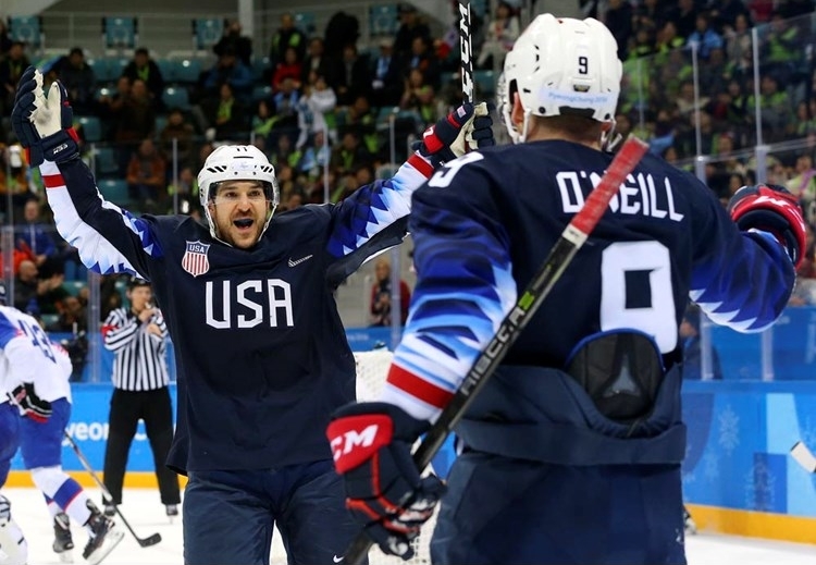 Photo hockey JO : Etats-Unis et Norvge passent - Jeux olympiques