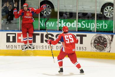 Photo hockey Les Russes gagnent en prolongations - Championnats du monde