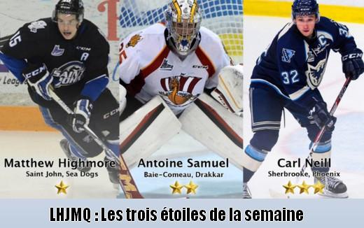 Photo hockey LHJMQ : Les trois toiles de la semaine - LHJMQ - Ligue de Hockey Junior Majeur du Qubec