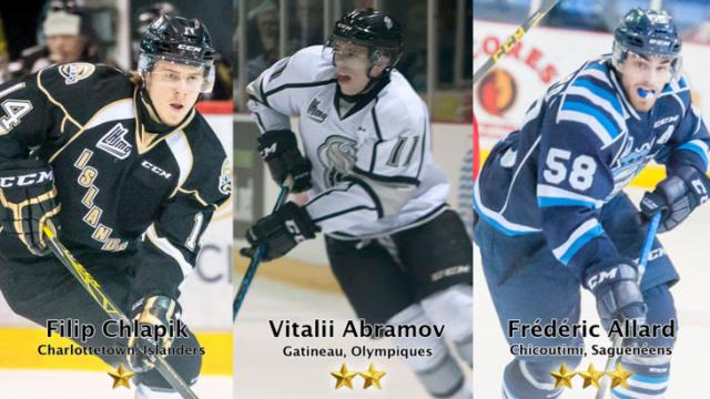 Photo hockey LHJMQ - Les trois toiles de la semaine - LHJMQ - Ligue de Hockey Junior Majeur du Qubec