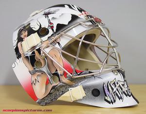 Photo hockey Mulhouse : Le casque de Martel en dtail - Division 1 : Mulhouse (Les Scorpions)
