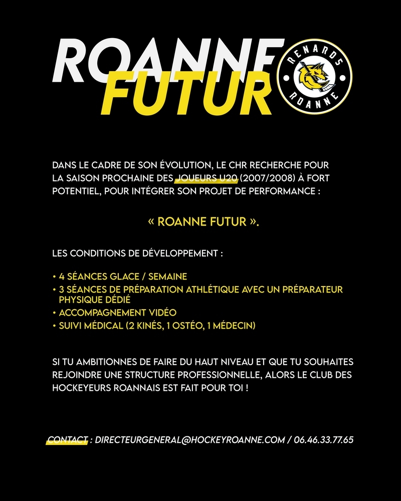 Photo hockey Roanne recrute joueurs U20 - Hockey Mineur : Roanne (Les Renards)