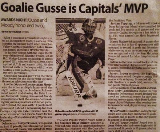 Photo hockey Robin Gusse Honor - LHJMQ - Ligue de Hockey Junior Majeur du Qubec