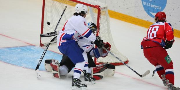 Photo hockey U20 : victoire de la Russie - Equipes de France
