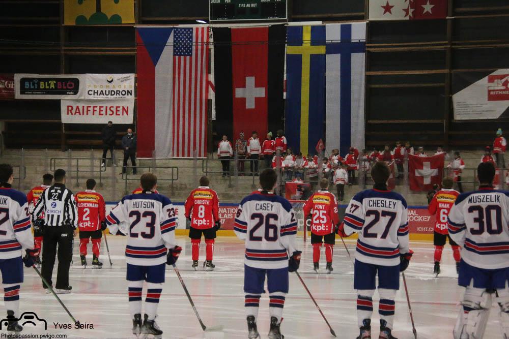 Photo hockey match United States of America - Switzerland