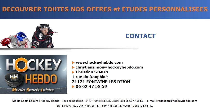 Photo hockey  -  - CONTACT Régie média