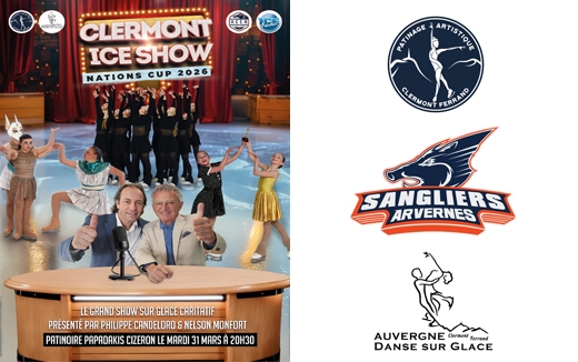 Photo hockey Autour du hockey - Autour du hockey : Clermont-Ferrand (Les Sangliers Arvernes) - CLERMONT ICE SHOW : Quand la glace s’embrase pour un rêve collectif ! 